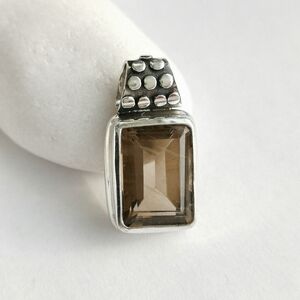 Smoky Topaz Quartz pendant for necklace in Sterling Silver 🆕